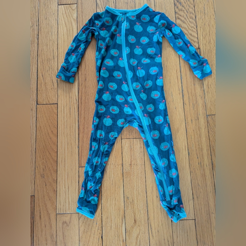 Kickee Pants Teal Kids One Piece with Cute Print